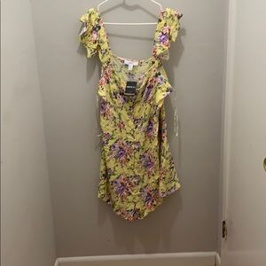 Yellow flowered spring dress